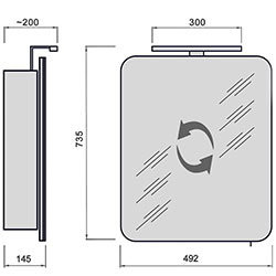 Фото Шафа настінна Сорренто Black ЗШ-50х71 зі світильником