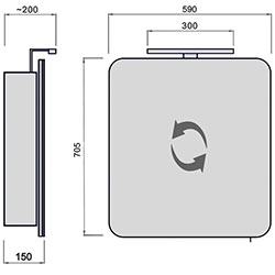 Фото Шафа настінна Сорренто Black ЗШ-60х71 зі світильником