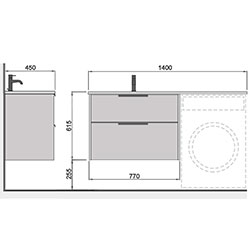 Фото Тумба з умивальником Line Craft-80-A (Adam 140 L)