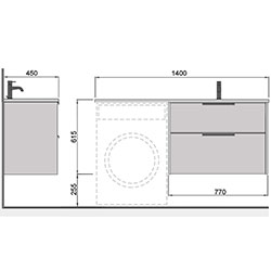 Фото Тумба з умивальником Line Craft-80-A (Adam 140 R)