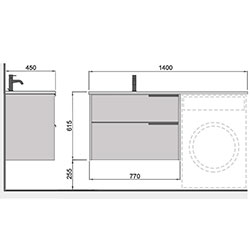 Фото Тумба з умивальником Cubic-80-A (Adam 140 L)