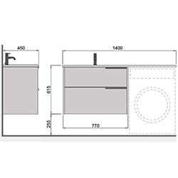 Фото Тумба з умивальником Grace-80-A (Adam 140 L)