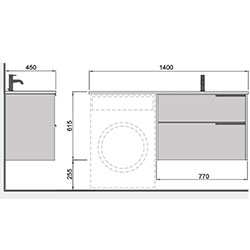 Фото Тумба з умивальником Grace-80-A (Adam 140 R)