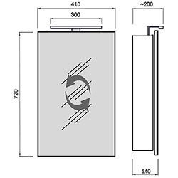 Фото Дзеркальна галерея Runa Black ЗШ-41х72 зі світильником