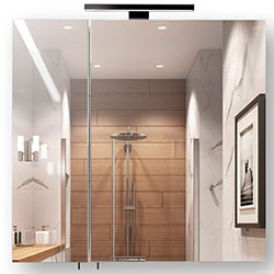 Фото Дзеркальна галерея Runa Black ЗШ-70х72 зі світильником