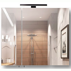 Фото Дзеркальна галерея Runa Black ЗШ-80х72 зі світильником