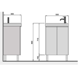 Фото Тумба з умивальником Perl-55-U
