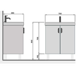 Фото Тумба з умивальником Idea-70-U