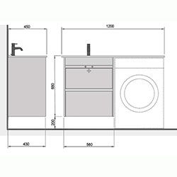 Фото Тумба з умивальником Polo Loft-60-U (Adam 120 L)