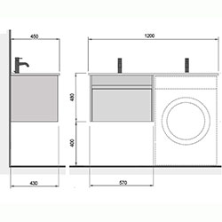 Фото Тумба з умивальником Prime-60-А Adam 120 L