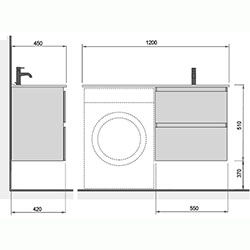 Фото Тумба з умивальником Unik 60-A (Adam 120 R)