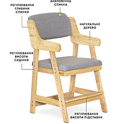 Фото Дитячий стільчик Carlo Grey (KD-050 G)