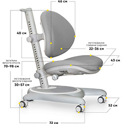 Фото Дитяче крісло Ortoback Grey (Y-508 G)