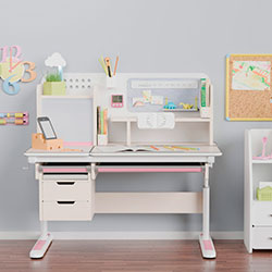 Фото Дитячий стіл Winnipeg Multicolor Plus MG Pink (BD-630 MG + PN з тумбою)