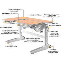 Фото Дитячий стіл Kingwood Multicolor MG (BD-820 MG/MC)