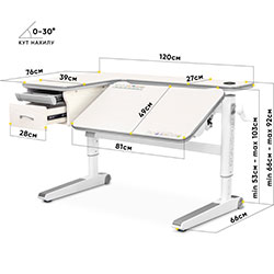 Фото Дитячий стіл Woodville Multicolor TG Energy (BD-850 TG/MC Energy)