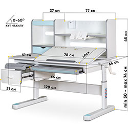 Фото Дитячий стіл Florida Multicolor BL (Evo-52 WG + BL Multicolor)