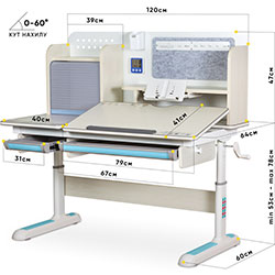 Фото Дитячий стіл Winnipeg Multicolor MG + BL (BD-630 MG + BL Multicolor)