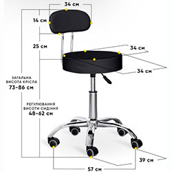 Фото Крісло для майстра Hommex Elise Plus Black (H-125 Black)