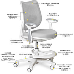 Фото Дитяче крісло Y-312 Grey (Y-312 G)