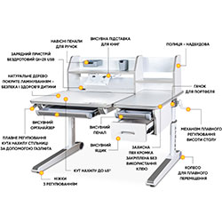Фото Дитячий стіл Sherwood W/G Energy (BD-830 W/G Energy)