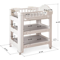 Фото Столик сповивальний Betty з матрацом (KD-E052 Grey / White + mattres)