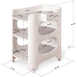 Фото Столик сповивальний Dora з матрацом (KD-E062 Grey / White + mattress)