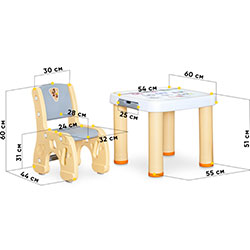 Фото Дитячий комплект з двома стільчиками Pluto (KD-F061 Yellow)