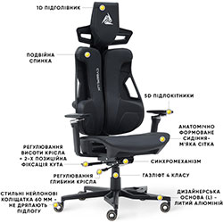 Фото Геймерське крісло Cyberlux V10 Black (GM-V10 PB)