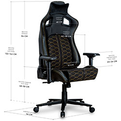 Фото Геймерське крісло Cyberlux Hermes Fabric Black Gold (GM-403 B)
