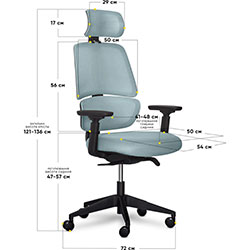 Фото Крісло Leo Air Plus Grey / Blue (Y-546 KBGL)