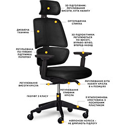 Фото Крісло Leo Air Plus Black (Y-546 KB)