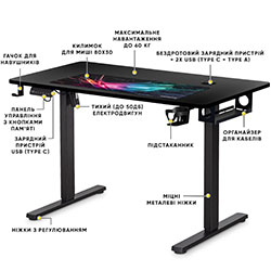 Фото Стіл PowerDesk Energy Black (EVO-201 Energy B/B)