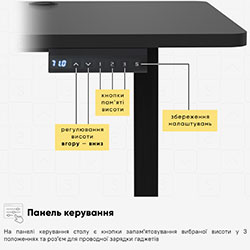 Фото Стіл PowerDesk Energy Black (EVO-201 Energy B/B)