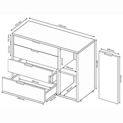 Фото Комод 1ДВ 4ШХ Asti / Асті AS-64-WB