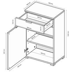 Фото Комод 1ДВ 1ШХ Asti / Асті AS-61-WB