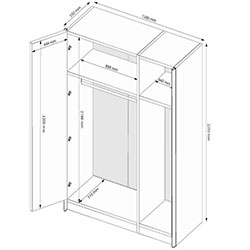 Фото Шафа 3ДВ без дзеркал Bellagio / Белладжіо BD-23-WB