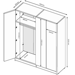 Фото Шафа 4ДВ без дзеркал Bellagio / Белладжіо BD-24-WB