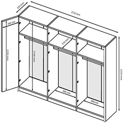 Фото Шафа 6ДВ без дзеркал Bellagio / Белладжіо BD-26-WB