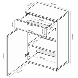 Фото Комод 1ДВ 1ШХ Luna / Луна LN-61-LV