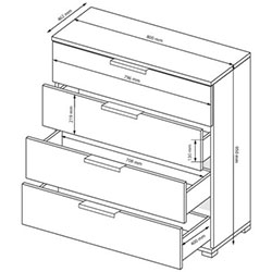 Фото Комод 4Шх Luna Junior / Луна Джуніор LN-164-LV