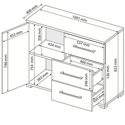 Фото Комод 1Дв 3ШХ Family / Фемелі FM-61-WB