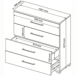 Фото Комод 4ШХ Family / Фемелі FM-64-WB