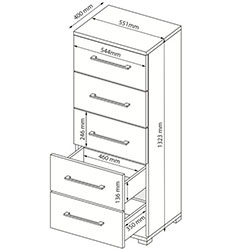 Фото Комод 5ШХ Family / Фемелі FM-65-WB