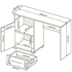 Фото Стіл письмовий 1ДВ 1ШХ Family / Фемелі FM-71-WB