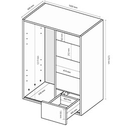 Фото Комод 1ДВ 5ШХ Case / Кейс Білий + Дуб Артізан 38310T2M