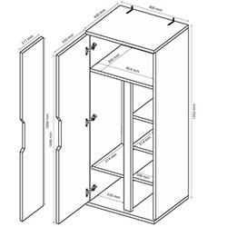 Фото Шафа 2ДВ без дзеркал Stella / Стелла SL-122-WB