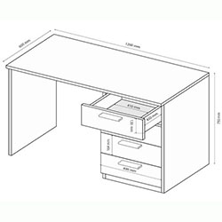 Фото Стіл письмовий 4ШХ Happy / Хепі HP-74-WB