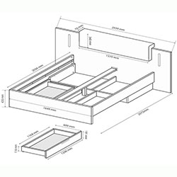 Фото Ліжко Doni / Доні М’яка спинка з шухлядами 160х200 DN-36-GT