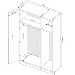 Фото Шафа 3ДВ Doni / Доні без дзеркал DN-23-GT
